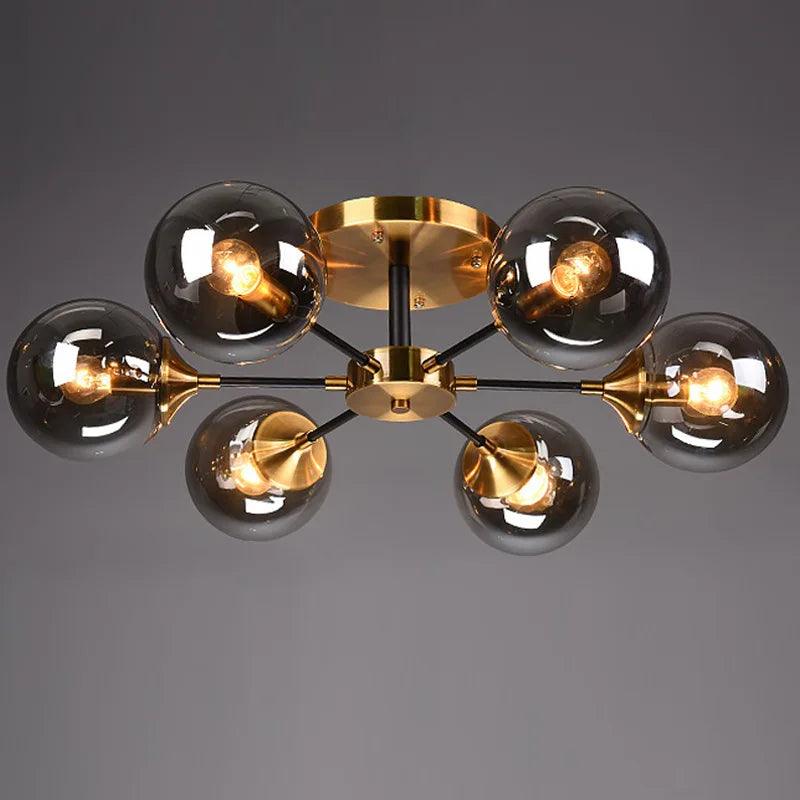 Virella | Glazen geblazen en metalen lamp – Europese stijl