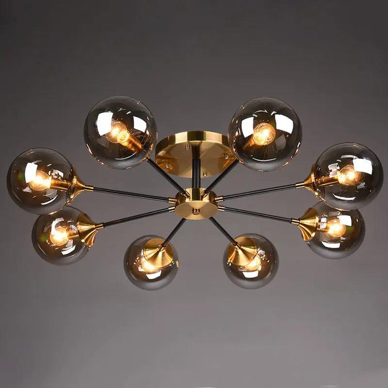 Virella | Glazen geblazen en metalen lamp – Europese stijl
