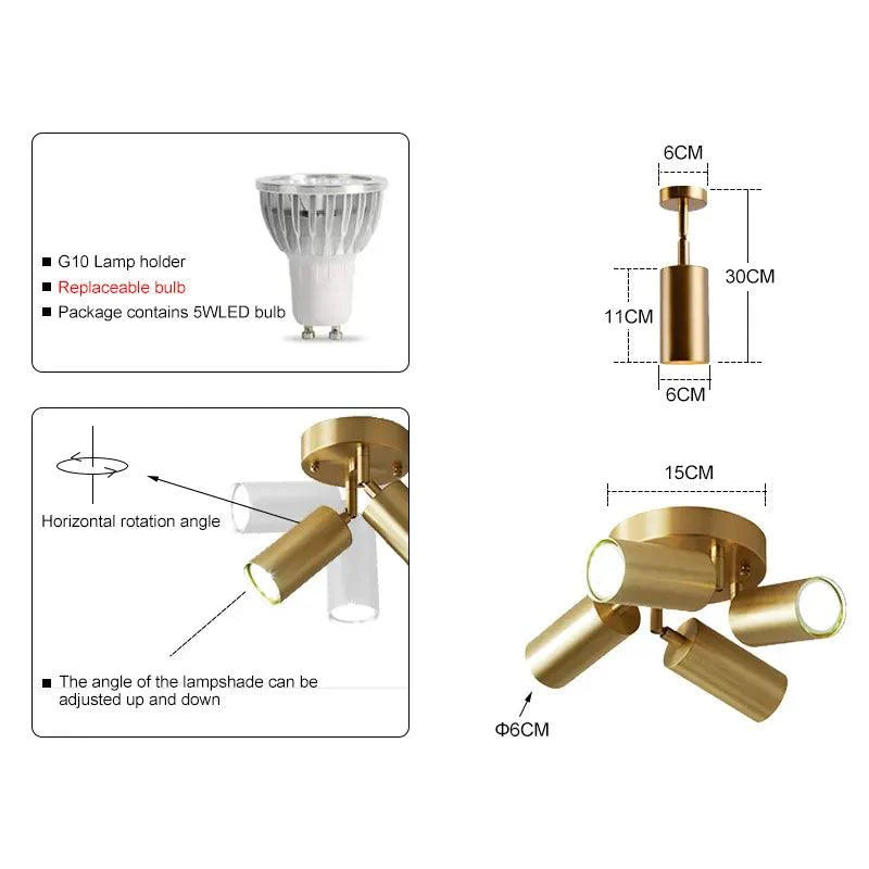 Minelux | LED Plafondlamp Compact met 4 G10 Bronnen