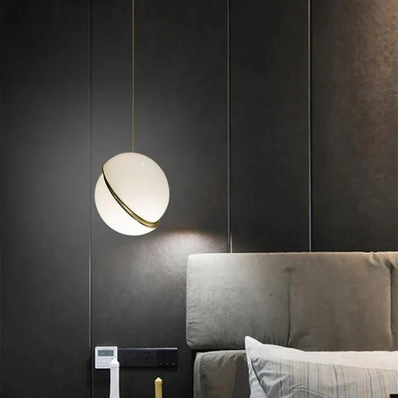 Acrylaé | Suspension LED Minimaliste en Acrylique Blanc & Laiton