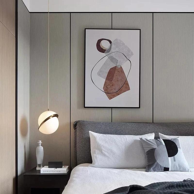 Acrylaé | Suspension LED Minimaliste en Acrylique Blanc & Laiton