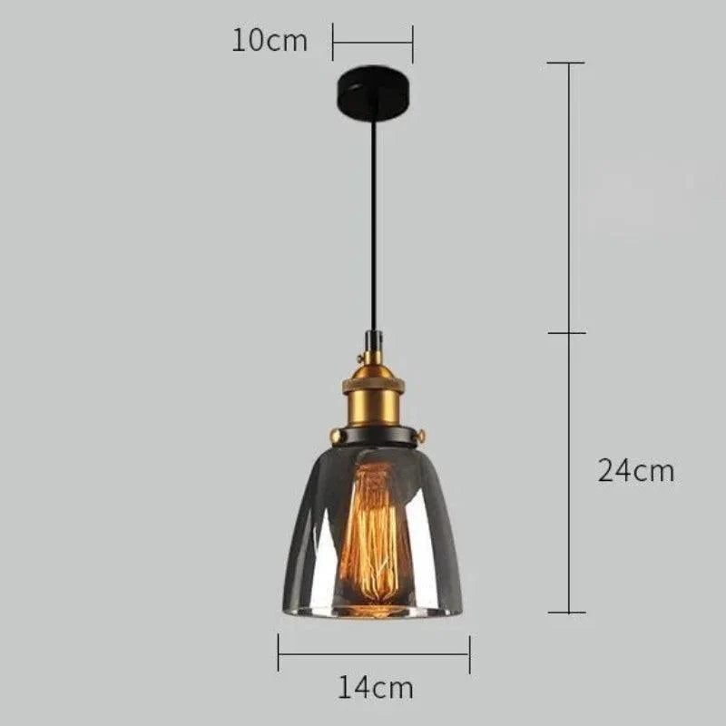Vitralea | Suspension Vintage en Verre Pierre et Finition Fer