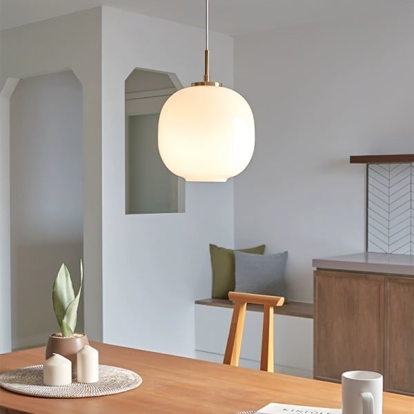 PureSphere | Suspension Minimaliste en Verre Opale