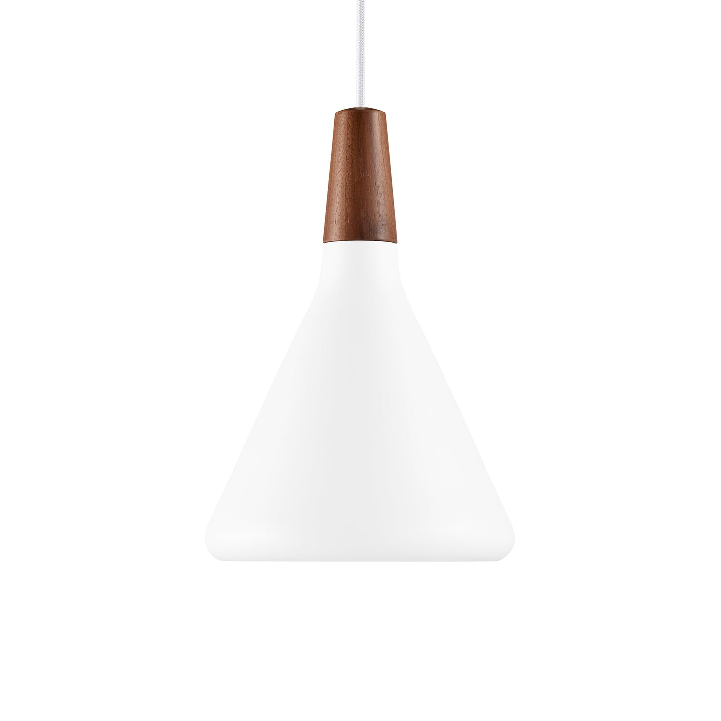 Waldray | Conische metalen hanglamp en geoliede walnoot