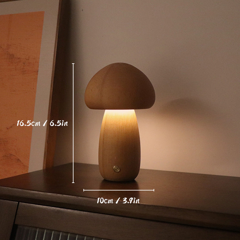Mycolight – Oplaadbare Houten Paddestoel Tafellamp