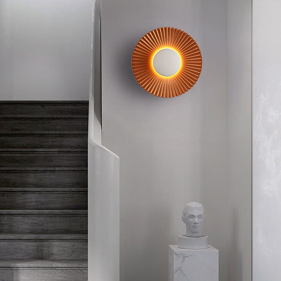 Hasna SunRay – LED wandlamp in de vorm van een metalen zon