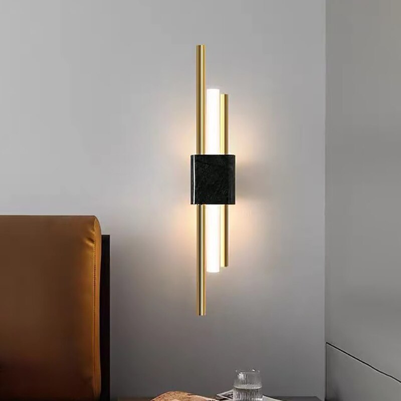 XerGold – Moderne LED wandlamp in gouden balk