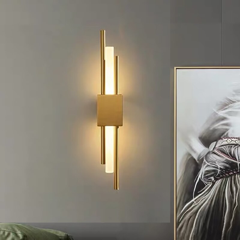 XerGold – Moderne LED wandlamp in gouden balk