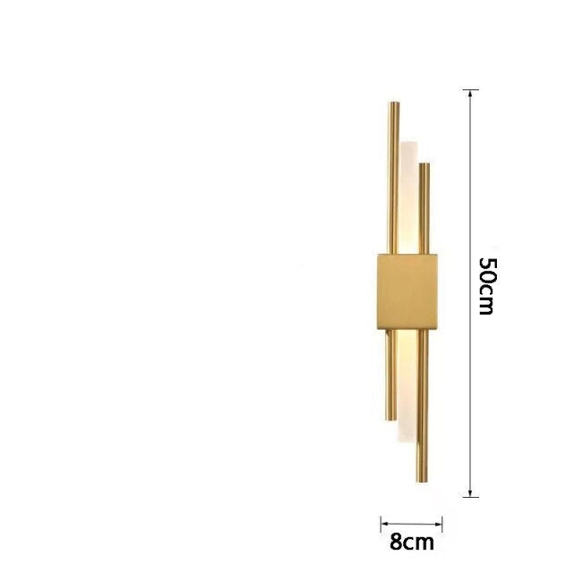 XerGold – Moderne LED wandlamp in gouden balk