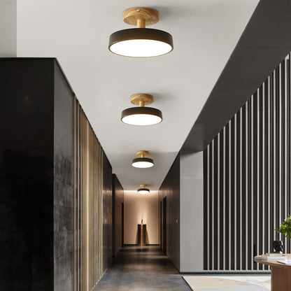 Lumiro | Ronde LED-plafondlamp van hout en metaal