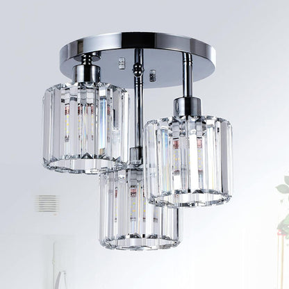 Clairvia | Moderne half-inbouw plafondlamp van glas en metaal