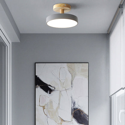Lumiro | Ronde LED-plafondlamp van hout en metaal