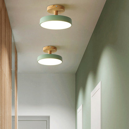 Lumiro | Ronde LED-plafondlamp van hout en metaal