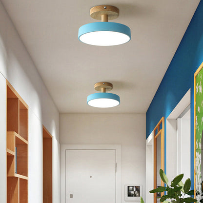 Lumiro | Ronde LED-plafondlamp van hout en metaal
