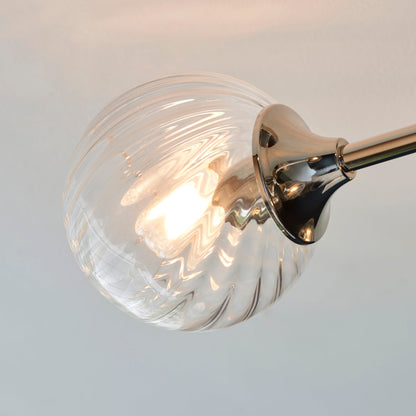 TwistLume | Semi-inbouwplafondlamp met 6 lampen en gedraaid glas