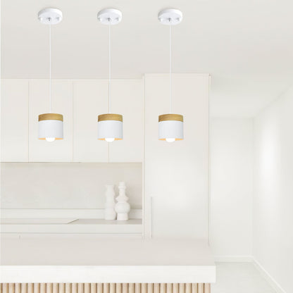 Nordiklo | Cilindrische Houten en Metalen Hanglamp