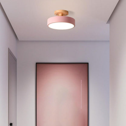 Lumiro | Ronde LED-plafondlamp van hout en metaal