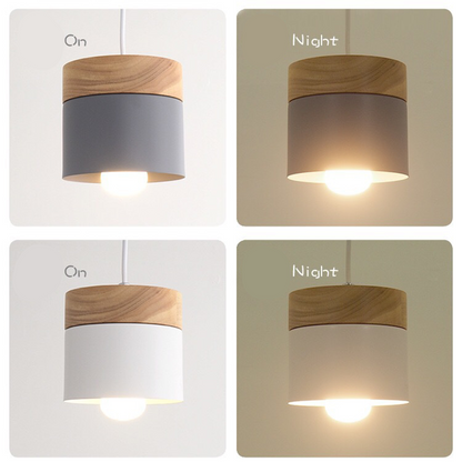 Nordiklo | Cilindrische Houten en Metalen Hanglamp