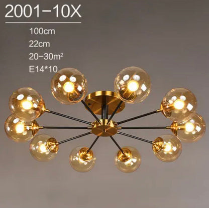 Virella | Glazen geblazen en metalen lamp – Europese stijl