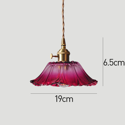 Florinea | Retro glazen hanglamp in bloemvorm