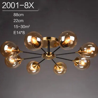 Virella | Glazen geblazen en metalen lamp – Europese stijl