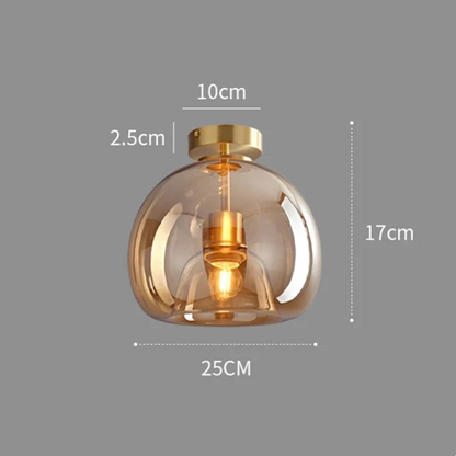 Vintara | Moderne plafondlamp en koperen glas