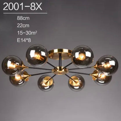 Virella | Glazen geblazen en metalen lamp – Europese stijl