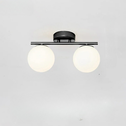 WhiteAura | LED-plafondlamp in wit glas en gouden details
