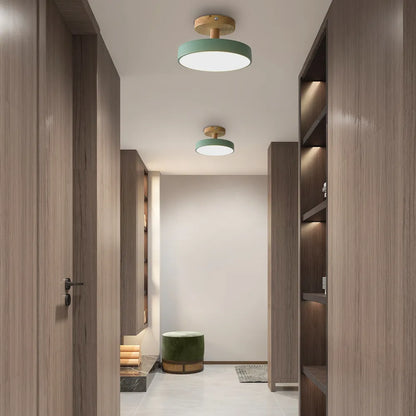 Lumiro | Ronde LED-plafondlamp van hout en metaal