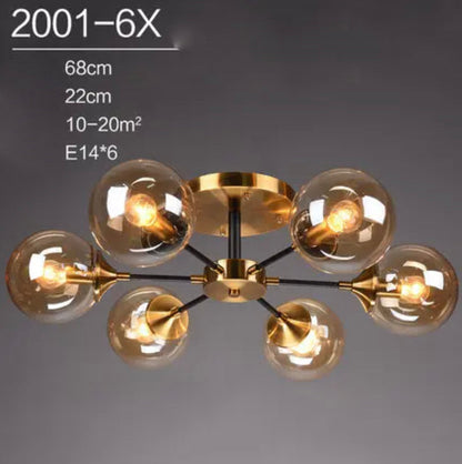 Virella | Glazen geblazen en metalen lamp – Europese stijl