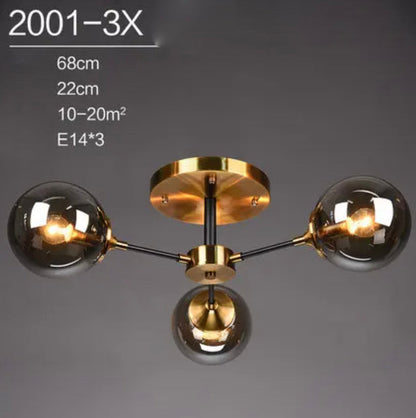 Virella | Glazen geblazen en metalen lamp – Europese stijl