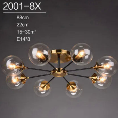 Virella | Glazen geblazen en metalen lamp – Europese stijl