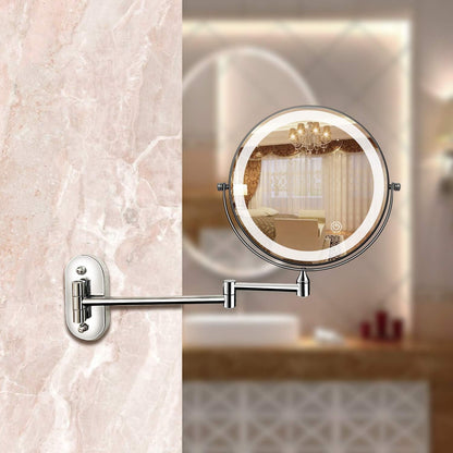 RefletAurora – Oplaadbare LED Vergrotende Spiegel Zilver Chroom