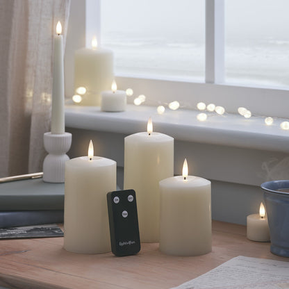 TruFlame - Set van 3 LED zuilkaarsen met realistische vlam
