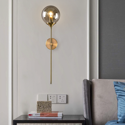 Wandlamp van glas en messing | AuroraArm