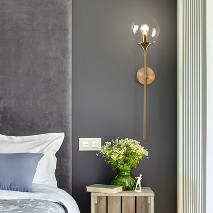 Wandlamp van glas en messing | AuroraArm