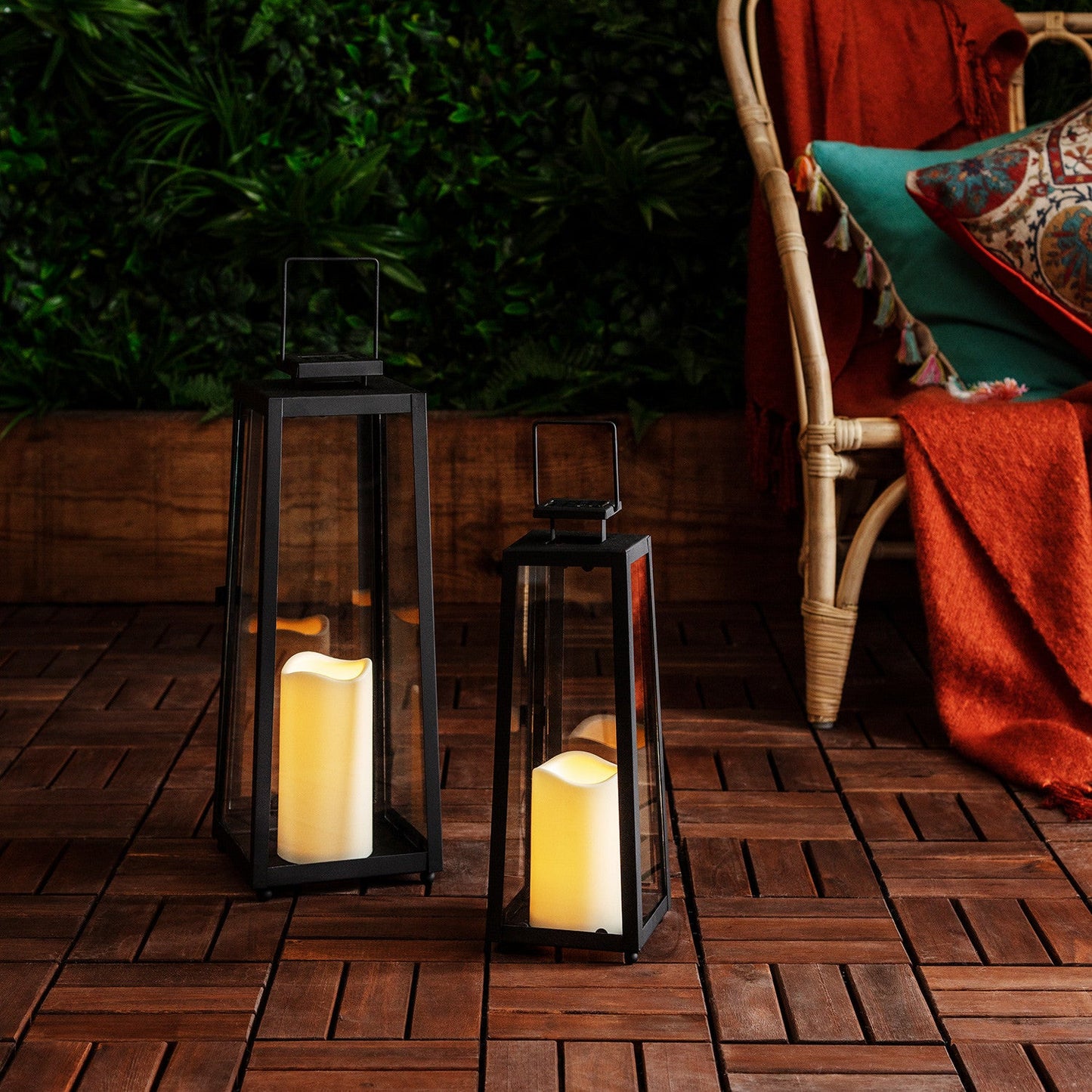 SOLVISTA DUO – Set van metalen solar lantaarns