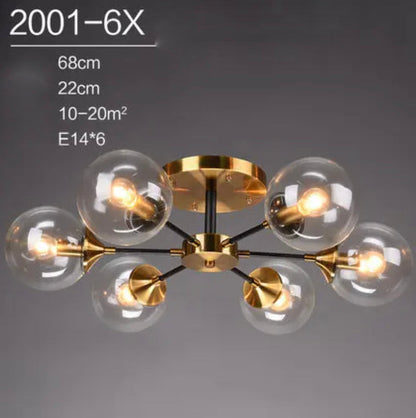 Virella | Glazen geblazen en metalen lamp – Europese stijl