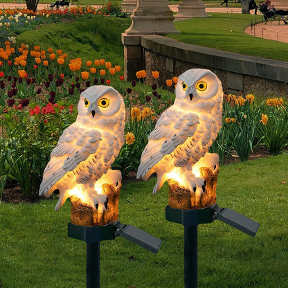 Owlora – Duo van Uil Zonnepanelenlampen voor Tuin
