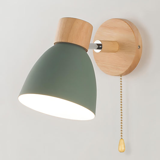 Jandiel – Wandlamp Hangend met Schakelaar van Hout en Metaal