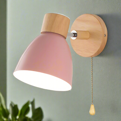 Jandiel – Wandlamp Hangend met Schakelaar van Hout en Metaal
