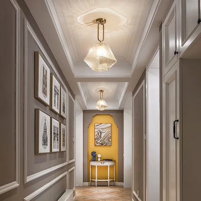 Lumivelle | Elegante hanglamp van glas en verguld koper