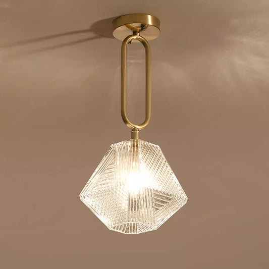 Lumivelle | Elegante hanglamp van glas en verguld koper