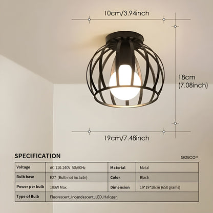AisleShine | Zwart metalen geometrische plafondlamp