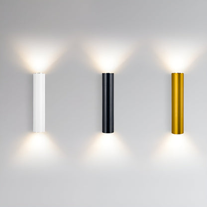 GeminiGlow – Gouden wandlamp met cilindrisch ontwerp LED