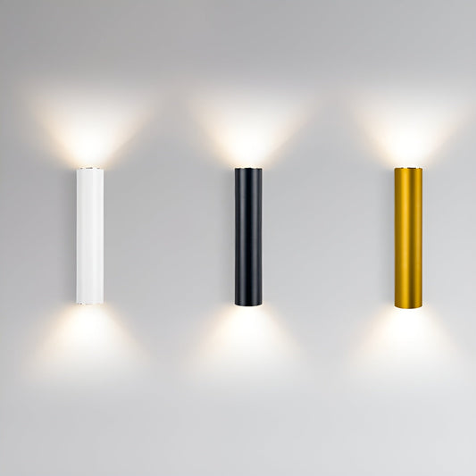 GeminiGlow – Gouden wandlamp met cilindrisch ontwerp LED
