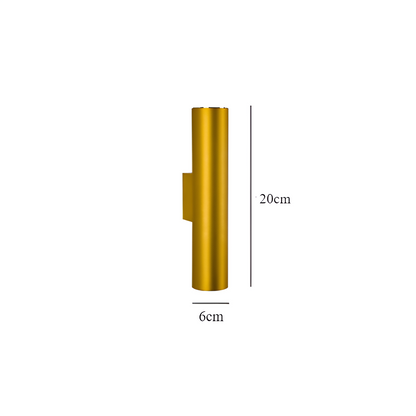 GeminiGlow – Gouden wandlamp met cilindrisch ontwerp LED