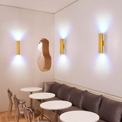 GeminiGlow – Gouden wandlamp met cilindrisch ontwerp LED