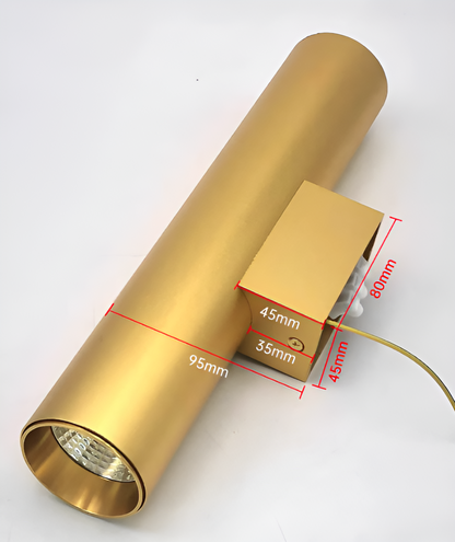 GeminiGlow – Gouden wandlamp met cilindrisch ontwerp LED