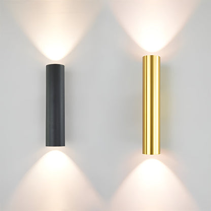 GeminiGlow – Gouden wandlamp met cilindrisch ontwerp LED